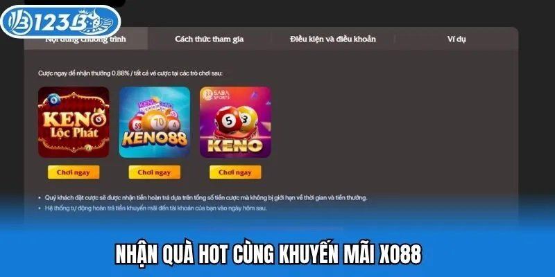 Nhận quà hot cùng khuyến mãi Xo88